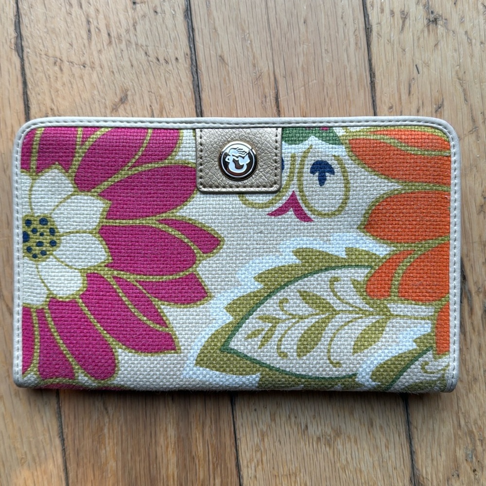 Spartina 449 Linen Leather Carson Cottage Large Wallet